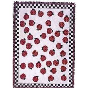  Ladybug Fly Away Home Ladybugs Cotton Throw Blanket