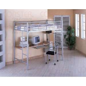  Silver Metal Workstation Bunk Bed   Coasters Co.: Home 