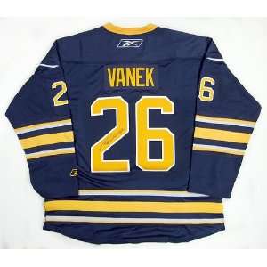  Thomas Vanek Autographed Buffalo Sabres Blue Hockey Jersey 