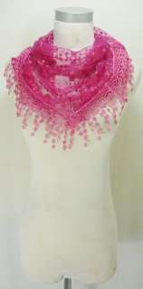   New Beautiful Lace Flower Triangular Scarves/Shawl Wrap#BB10  