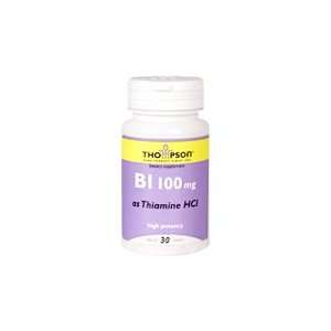 Vitamin B1 100mg   Thiamine HCL, 30 tabs., (Thompson Nutritional 