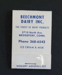 Beechmont Dairy Bridgeport Conn CT Matchbook Sewing Kit  