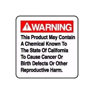   BIRTH DEFECTS OR OTHER REPRODUCTIVE HARM Sign   10 x 10 Dura