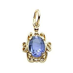   Rembrandt Charms December Birthstone Charm, 10K Yellow Gold: Jewelry