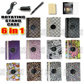 For Kindle Fire Folio Case Cover/Car Charger/USB Cable/Protector 