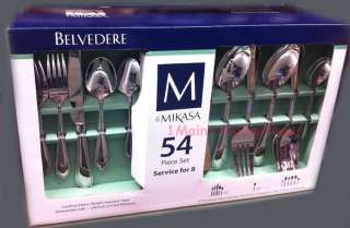 NEW Mikasa Belvedere 54 pc Premium Stainless Steel Flatware Cutlery 