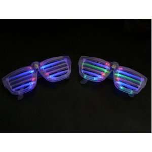  Red White and Blue LED Shutter Shades Rockstar Sunglasses 