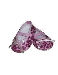 Pink Cheetah Print Baby Crib Shoes, Attached Bow Knot, 3 Sizes 