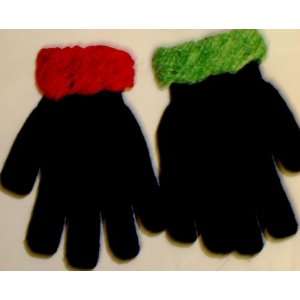  Set of Two Pairs of Black Magic Gloves with Hand Crocheted 