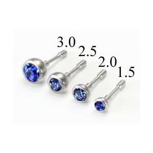   Push Pop Threadless GEM BALLS 1.5mm 2mm 2.5mm or 3mm  1.5mm Sapphire