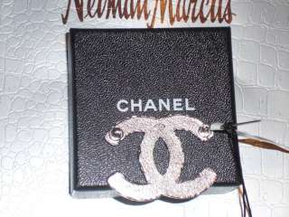 HUGE CHANEL CC CRYSTALS SILVER BROOCH, PIN GR8 FOR JACKET, DRESS 