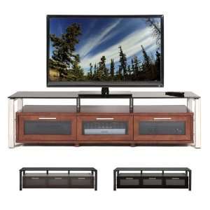  Wood Black Glass Stand for 50 71 inch Screens (Black, Walnut or