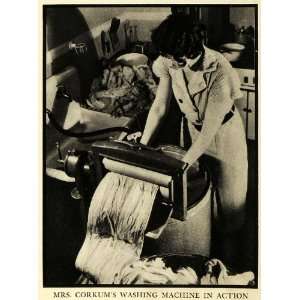  1932 Print Gerald Corkum Wife Washing Machine Detroit 