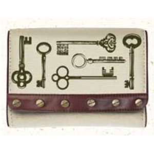  Awesome Glam Naturale Tan Canvas Many Keys Tri Fold Wallet 
