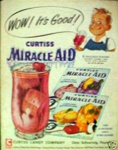 1954 Curtiss Candy Miracle Aid Icy Cold Drink Kitchen AD  
