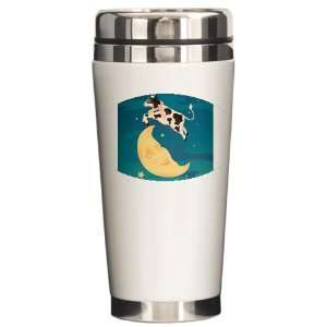    Ceramic Travel Drink Mug Cow Jumped Over the Moon 