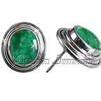 GENUINE EMERALD ROUGH CUT NECKLACE PENDANT_SILVER_NF  