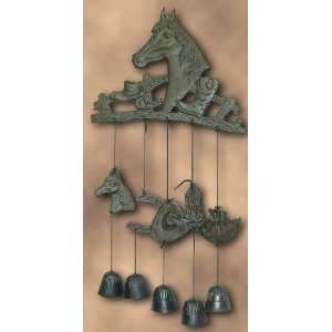  Cast Iron Horse Wind Chime with 5 bells 