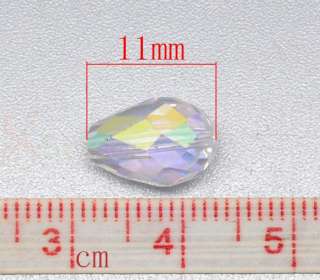 50 AB Cloor Crystal Faceted Teardrop Beads 5500 11x8mm  