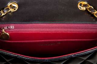 Chanel Black Lambskin Leather Single Flap Bag NR  