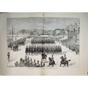  Royal Review Troops Egypt Horse Guard Parade1882 Print 