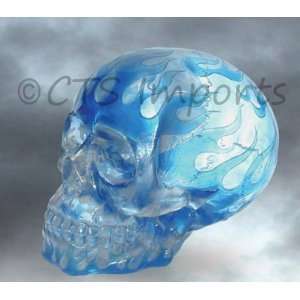  Blue Flame Translucent Skull   Collectible Figurine Statue 