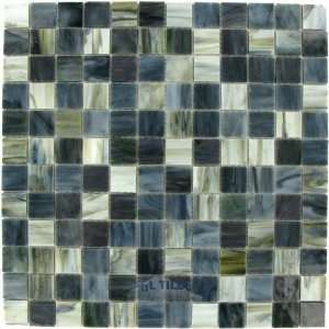   Majesta tiles   1 stained glass tile in bluestone