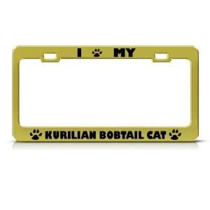  Kurilian Bobtail Cat Animal Metal License Plate Frame Tag 