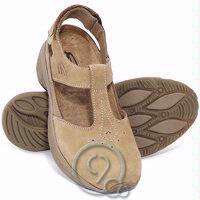 Ladies Spira T Strap Spring Loaded Sandals Khaki Size 10.5 Medium 