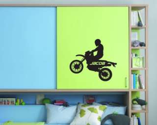 Dirt Bike with Custom Name   Wall Quote Decal Sticker