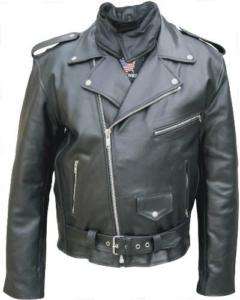 Bikers Cowhide Leather Motorcycle Jacket Zipout Liner  