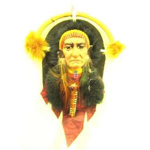   Painted Indian Chief 06 Hanging Sculpture Craftwork 