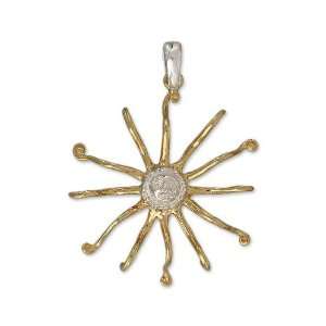  Gold plated pendant, Peaceful Sun Jewelry