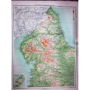  MAP 1891 OROGRAPHICAL FEATURES ENGLAND NORTHUMBERLAND 