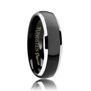 Temecula 6mm round black tungsten rings with beveled edges 