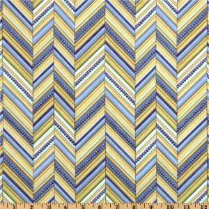  44 Wide Zu Zus Petals Zig Zag Stripe Periwinkle Fabric 