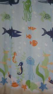 Jumping Beans Fish Tales Fabric Shower Curtain Ocean Animals Theme NEW 