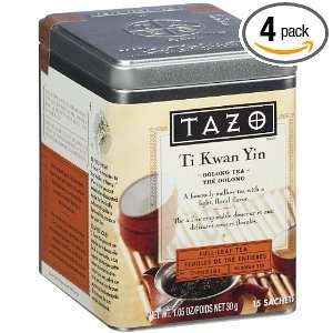 Tazo Oolong Tea, Ti Kwan Yin, 15 Count Tea Bags (Pack of 4)
