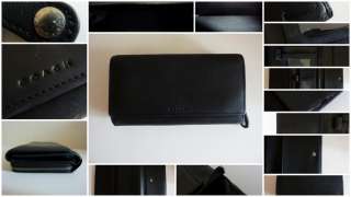 COACH Vintage Black Leather Checkbook Wallet Clutch NEEDS TLC  