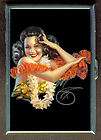 PIN UP VINTAGE HAWAIIAN LEI DEVORSS ID Holder Cigarette Case Wallet 