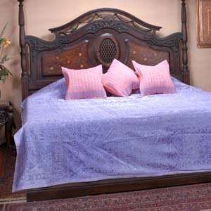  Silk Embroidered Indian Bedspread   California King: Home 