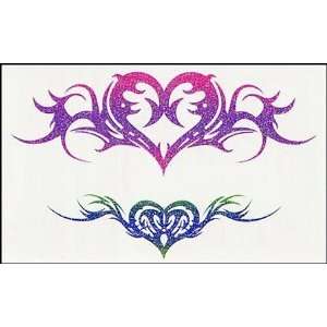  Two Color Heart Design Temporaray Tattoo: Toys & Games