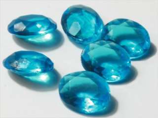 CZECH VTG JEWEL BLUE OVAL GLASS STONE FACETED 10 mm (6)  
