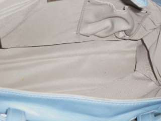 perlina carolina blue soft supple leather shopper tote handbag purse 