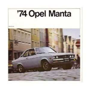  1974 OPEL MANTA Sales Brochure Literature Book: Automotive