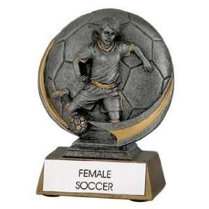 Soccer Trophies   5 INCH DISC TROPHY FEMALE SOCCER  Sports 
