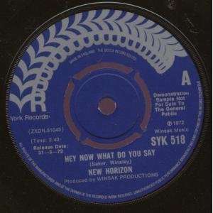  HEY NOW WHAT DO YOU SAY 7 INCH (7 VINYL 45) UK YORK 1972 