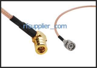 BNC male to SMB female right angle RG316 pigtail cable  