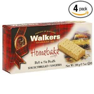 Walkers Homebake Shortbread Fingers, 7 Ounce Boxs (Pack of 4)