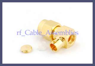 SMA Solder Plug Right Angle Connector for .086 RG405 cable  